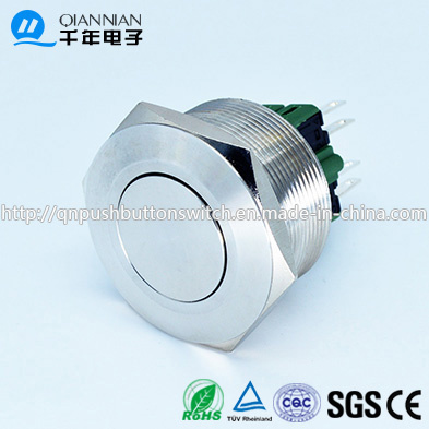 Qn30-B1 30mm Momentary|Latching Flat Head Pin Terminal Metal Push Button Switch